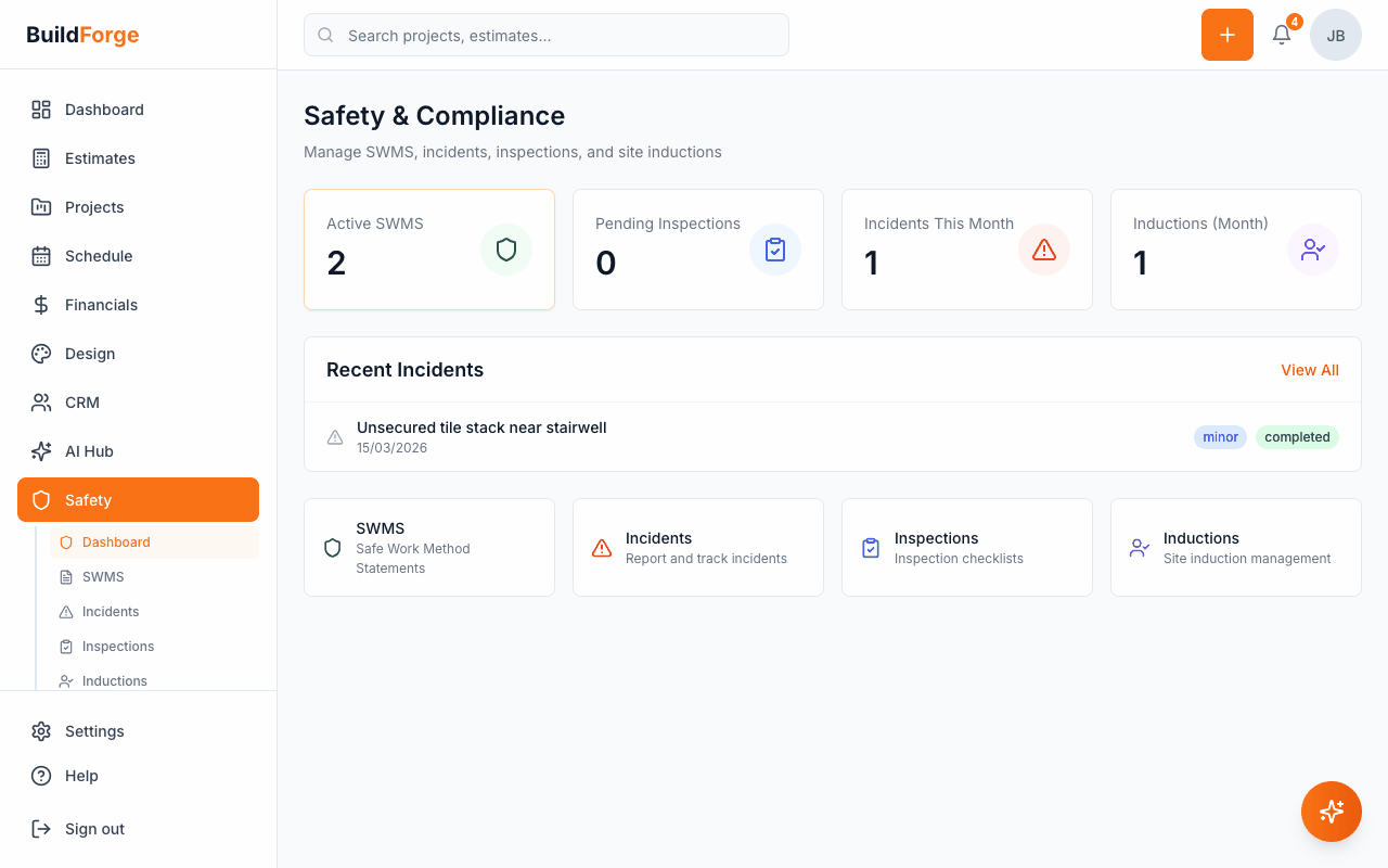 Safety & Compliance — BuildForge demo